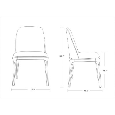 Tan Faux Leather Parsons Dining Chair with Walnut Wood Legs