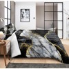 Marble Comforter Set – Black White Gold Abstract Print Boho Hippie Bedding, Ultra Soft Lightweight All Season Quilt - 3 of 4