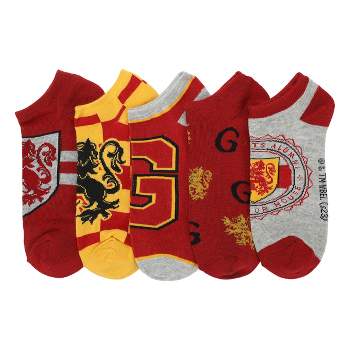 Harry Potter Gryffindor Lion Mascot 5-Pair Women's Ankle Socks