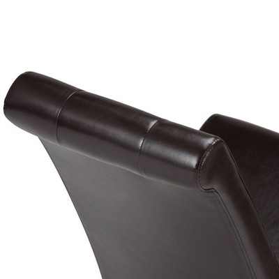 Dark Brown Faux Leather Tufted Parsons Side Chair Set