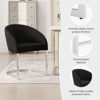 Bekrvio Boucle Dining Chairs with Barrel Back - Mid Century Modern Accent Arm Chairs with Chrome U-Shaped Base -Kitchen/Living Room - 3 of 4