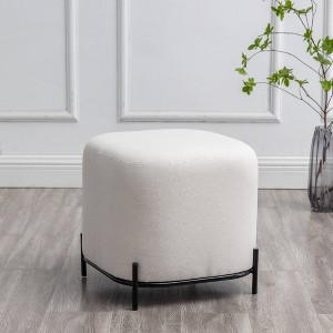 17" Modern Square Ottoman with Metal Base - WOVENBYRD - 1 of 4