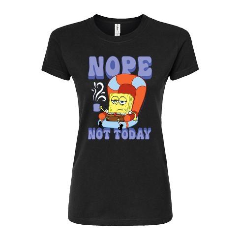 Women's - SpongeBob SquarePants - Not Today Spongebob Juniors Fitted Graphic T-Shirt - image 1 of 4