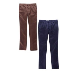 Men's 2-Pack Casual Solid Color Tapered Dress Pants | Breathable And Comfortable - 1 of 4
