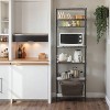 LEDREM 7-Tier Wire Shelving Unit - Kitchen Metal Shelves Storage Rack with Adjustable Shelves, Shelf Liners, 8 Hooks, 13.4 x 23.2 x 70.9 Inches, Black - 4 of 4