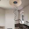 BAOURE Modern Black Crystal Chandelier for High Ceiling, 16 Light 19.7in Raindrop Crystal Chandeliers Dimmable LED Pendant Light for Staircase Foyer - 2 of 4