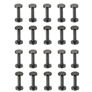 Unique Bargains Brass Rust-proof Durable Leather Belt Scrapbook Binding Chicago Screws 25 Sets - 1 of 4