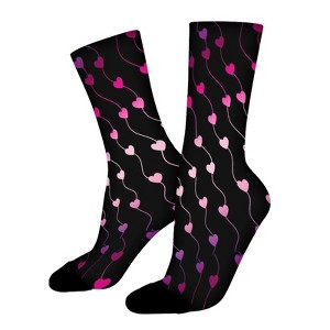 Heart On A String Pattern Women Printed Crew Socks Funny Funky Socks Soft Polyester Novelty Gifts for Artists Men - 1 of 1