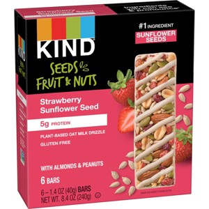 KIND Bars Strawberry Sunflower Seed Gluten Free Snacks - 6ct - 1 of 4
