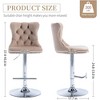 QingMoon Swivel Bar Stools Set of 2, Adjustable Barstools, Velvet Tufted Counter Height Chairs with Nailhead Trim for Kitchen Island, Home Pub - 4 of 4