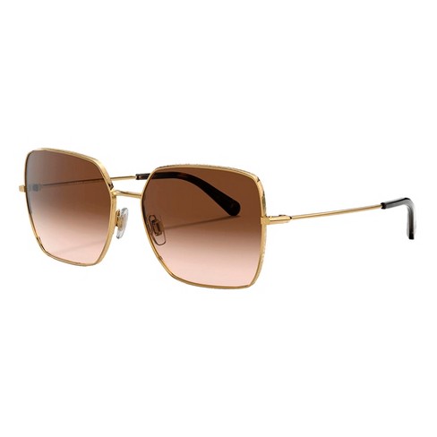 Dolce & Gabbana DG 2242 02/13 Womens Square Sunglasses Gold 57mm