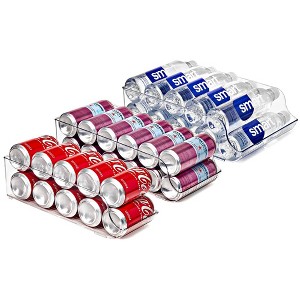 Sorbus Soda Can Organizer Set, Pantry and Kitchen Organizers and Storage 3 Sizes: Standard Cans, Mini Cans, and water Bottle Organizers - 1 of 4