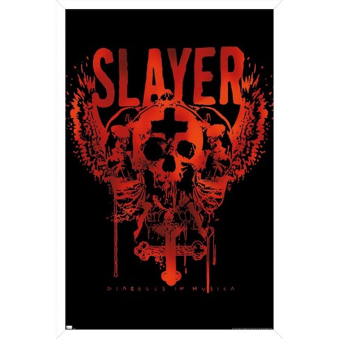 Trends International Slayer - Diabolus In Musica - Skull Framed Wall Poster Prints White Framed Version 22.375" x 34" - image 1 of 4