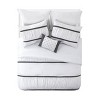 8pc Queen Trisha Comforter Set White - VCNY: Microfiber Bedding Ensemble, Hypoallergenic, Modern Style - 3 of 4