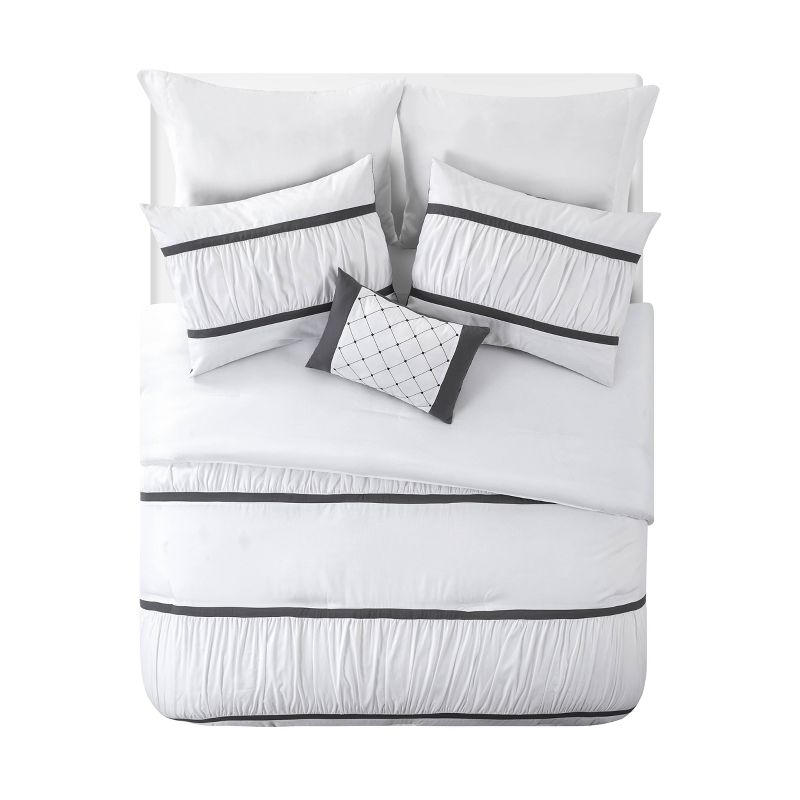 8pc Queen Trisha Comforter Set White - VCNY, 4 of 10