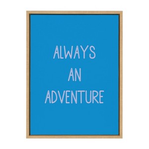 Kate and Laurel Sylvie Always an Adventure Framed Canvas by Apricot and Birch, 18x24, Natural - 1 of 4