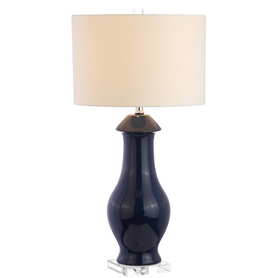 31" Ceramic/Crystal Liberty Table Lamp (Includes LED Light Bulb) Blue - JONATHAN Y