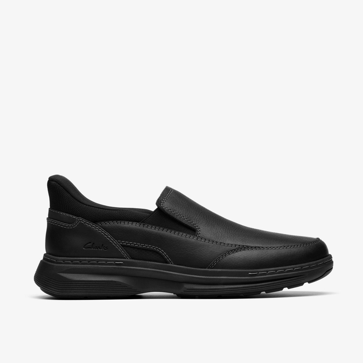 Clarks Mens Craftwell Step Black Tumbled Shoes