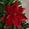 Northlight 24" Red Glittered Poinsettia Christmas Stem Spray - 2 of 4
