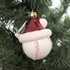 Noble Gems 3.5 Inch Santa Hat Sport Ball Noble Gem Hand Crafted Christmas Tree Ornaments - 2 of 3