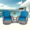 DSVIMOY Patio Chaise Lounges, 3 Pieces Outdoor Sectional Conversation Sets with Hang Gliding Chairs and Side Table, Blue&Grey, 31.49"*29.52"*33.86" - 2 of 4