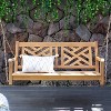 Cambridge Casual Rocca Outdoor Teak Wood Porch Swing - 2 of 4
