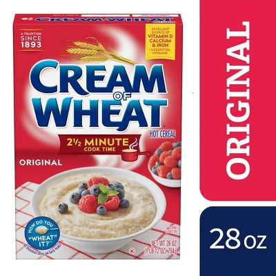 Cream of Wheat 2.5 Minute Hot Cereal, Original Flavor, Kosher, Shelf-Stable, 28 oz Box (Pack of 4)