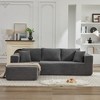 106" Corduroy Upholstery L-Shaped Cloud Modular Sectional Sofa with Left Chaise and Pillows, All-Foam Compression Design - 2 of 4