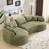 Spassway 125"W L-Shaped Compressed Sectional Sofa with 4 Throw Pillows 3 Back Pillows Modern Chenille Sleeper Sofa - 2 of 4