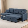 GDFStudio Maugham Modern 85" Polyester Upholstered Pull-out Sofa Bed with Storage - 2 of 4