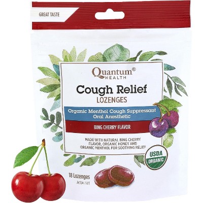 Quantum Health Cough Relief Lozenges Bing Cherry, 18 Ct