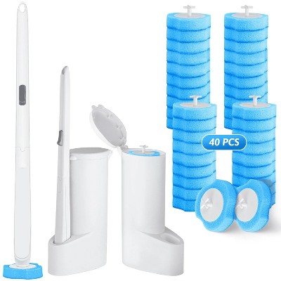LunaLulinlk Disposable Toilet Brush Cleaner 2-Pack Contains 40 Toilet Refills