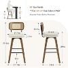 Bekrvio 26"/29" Mid-Century Modern Swivel Bar Stools Set of 1/2/3/4- Faux Leather Upholstered with Back and Bent Wood Legs,Ideal for Kitchen Island - 3 of 4