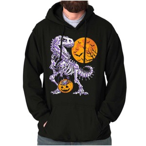 Halloween Trick or Treat Dino Bones Hoodie Sweatshirt Women Men Brisco Brands - 1 of 4