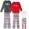 INSPIRE CHIC Christmas Family Pajama Sets Matching Snow Print Long Sleeve Tops with Pants Lounge Set - 2 of 4