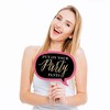 Big Dot of Happiness Funny Chic 13th Birthday - Pink, Black and Gold - Birthday Party Photo Booth Props Kit - 10 Piece - 2 of 4