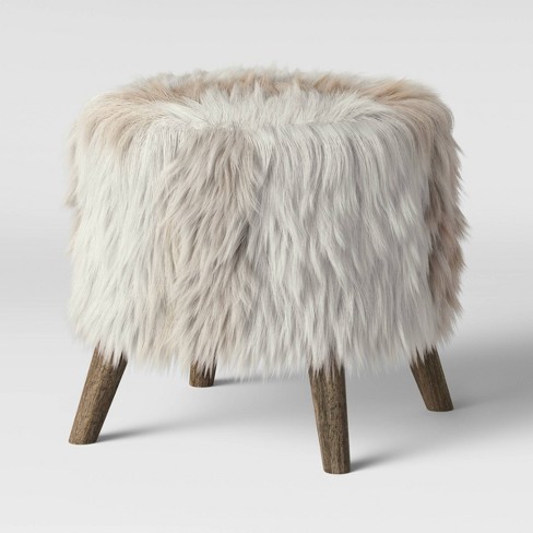 faux fur ottoman cover