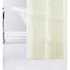 Dainty Home Stella 3D Floral Chenille Embroidered Linen Textured Shower Curtain - 2 of 4