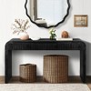 LIVAREEmlen 59'' Vintage Crafted Entryway Table,2 Drawers,Farmhouse Console Table, for Entrance & Dinning Room & Living Room & Hallway, Black - 2 of 4