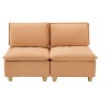 CAVINAS Home Sofa Chair Living Room, Featuring A Fashionable And Minimalist Style, 58-Inch Double Seat Sofa in Pumpkin-Colored Flannel - 3 of 4