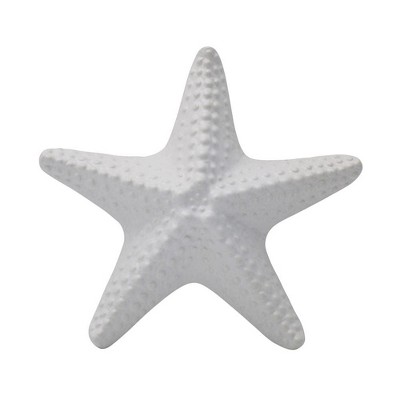 White Ceramic Coastal Starfish Figurine, 8.3 inches