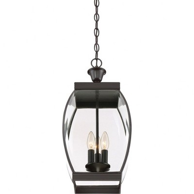 Oasis Transitional Mini 3-Light Matte Black & Bronze Pendant