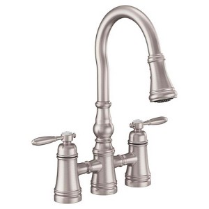 Moen Weymouth Two Handle Stainless Steel Pull-Down Kitchen Faucet - 1 of 1
