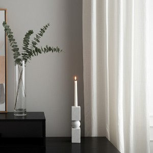 Marble Stone Taper Holder with Geometric Contemporary Design - 1 of 4