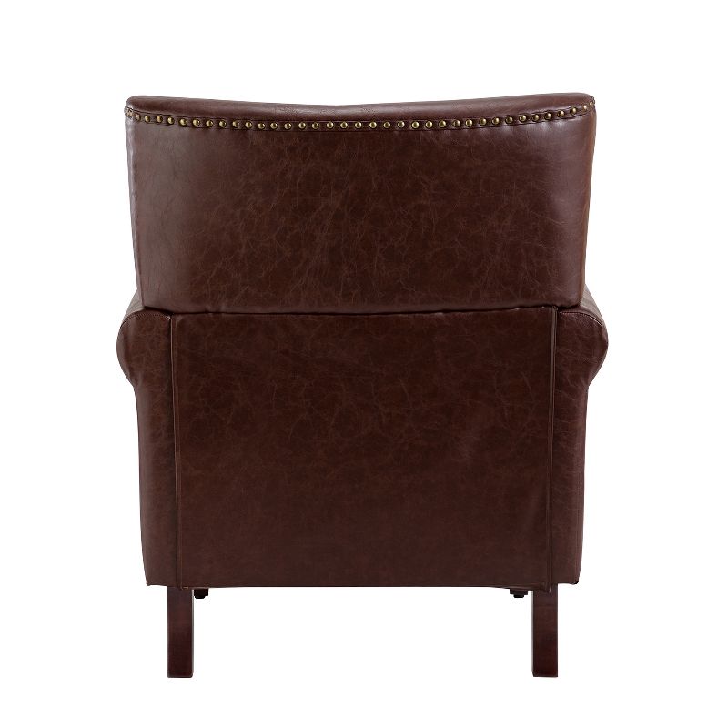 Enzo Comfy Traditional Vegan Leather Armchair with Rolled Arms | KARAT HOME, 5 of 11