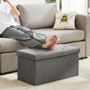 DOMETOUR Storage Ottoman with Thicker Foam Padded Seat, Folding Foot Rest for Living Room End of Bed Bench - 3 of 4