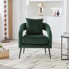 Modern Velvet Barrel Accent Chair with Open Back,Upholstered Armchair with Metal Legs for Living Room,Dining Room-Baofuwish - 2 of 4
