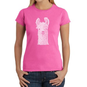 LA Pop Art Women's Word Art T-Shirt - Llama - 1 of 4