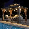 Hardtop Gazebo, Aluminum Frame Gazebos with GPolycarbonate Double Roof, Permanent Outdoor Metal Pavilion Weatherproof & UV Protection - 2 of 4
