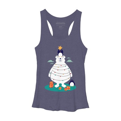Women's Design By Humans Christmas in Arctic By StevenToang Racerback Tank Top